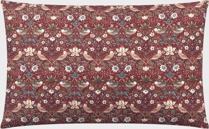 Putetrekk The strawberry thief mini red 50x30