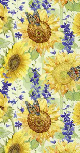 Hovedbilde Ihr Sunflower And Larkspur Green Buffetservietter