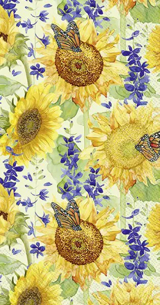 Ihr Sunflower And Larkspur Green Buffetservietter