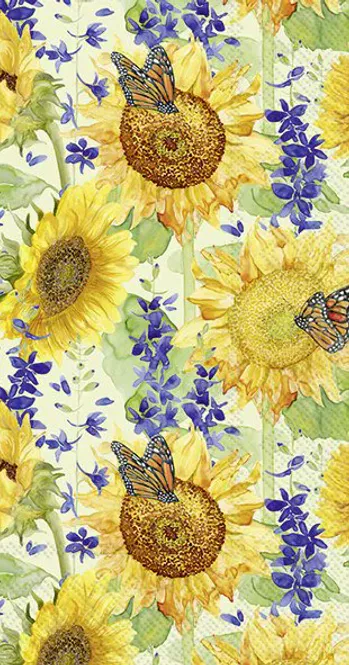 Hovedbilde Ihr Sunflower And Larkspur Green Buffetservietter