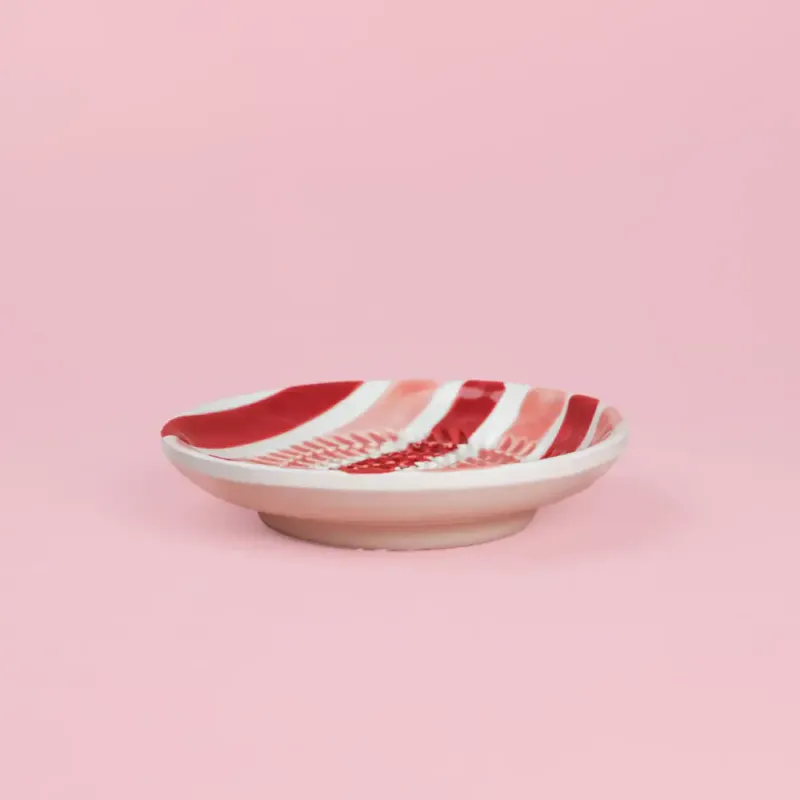 Skål med rasp rosa/rød S