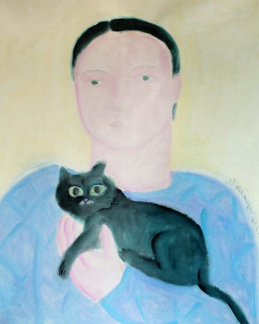 Hovedbilde TPC Oamul, Boy Holding a Cat 40x50 cm