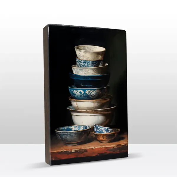 Laqueprint Stack of Delft Blue Bowls 4
