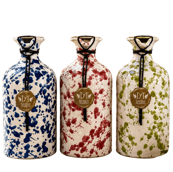 Manco EVOO 500ml keramikkflaske r&oslash;d/bl&aring;/gr&oslash;nn