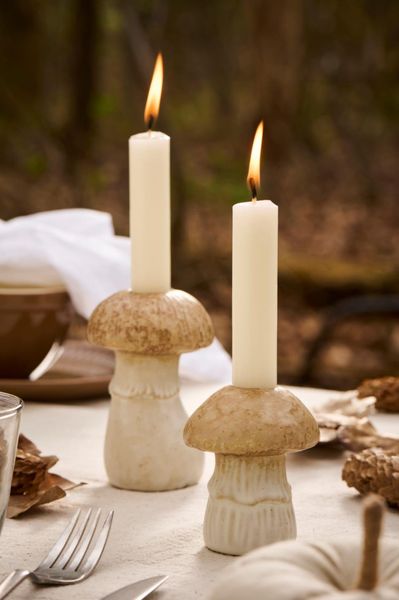 Sopp lysestake av keramikk stor