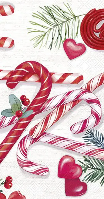 Hovedbilde Ihr Candy Canes Buffetservietter