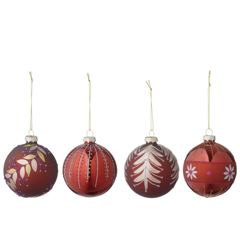 Glasskule Seraphim Scarlet 8cm 4pk