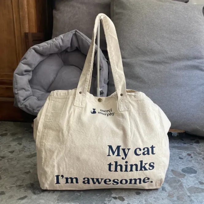 Hovedbilde The Murphy Weekend Tote Ecru/My cat thinks I'm ...