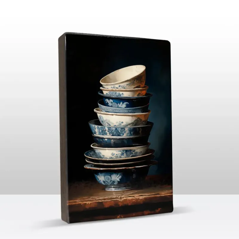 Laqueprint Stack of Delft Blue Bowls 2