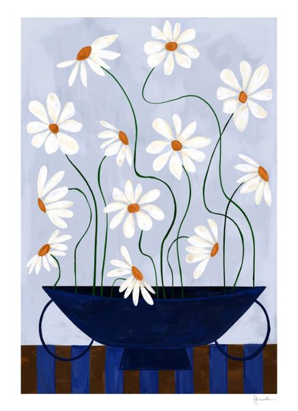 TPC Frankie Penwill, Daisies in Blue Vase 30x40 cm