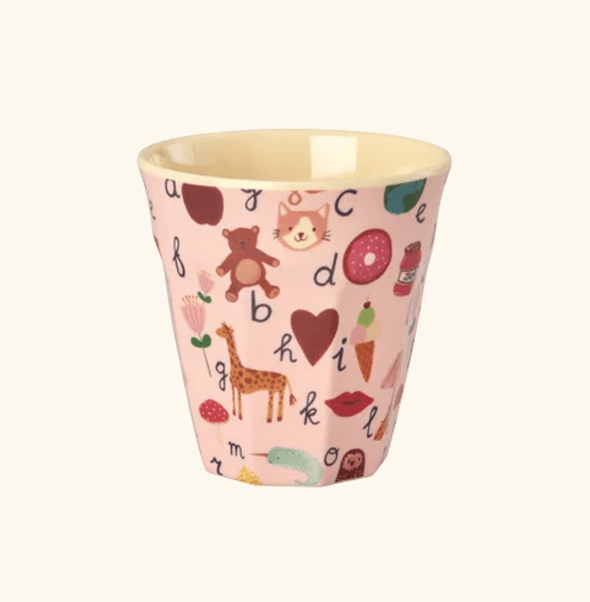Hovedbilde Rice Melaminkopp Pink ABC M