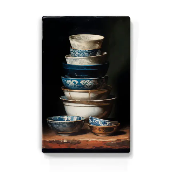 Laqueprint Stack of Delft Blue Bowls 4