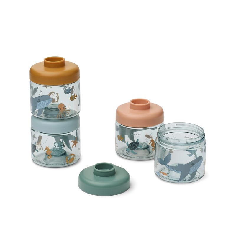 Dominique 100 ml 4pk snacksbokser Sea creature / Sandy