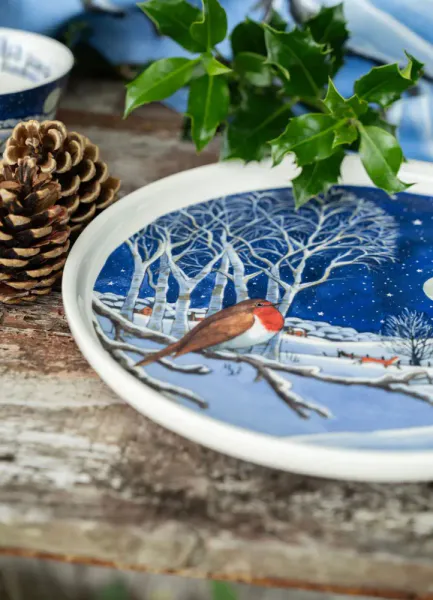 Emma Bridgewater Midnight Robin Rundt serveringsfat
