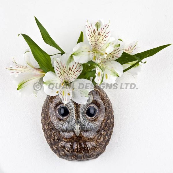 Quail Tawny Owl Wall vase