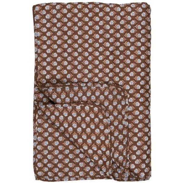 Ib Laursen quilt bl&aring;tt m&oslash;nster brun bunn