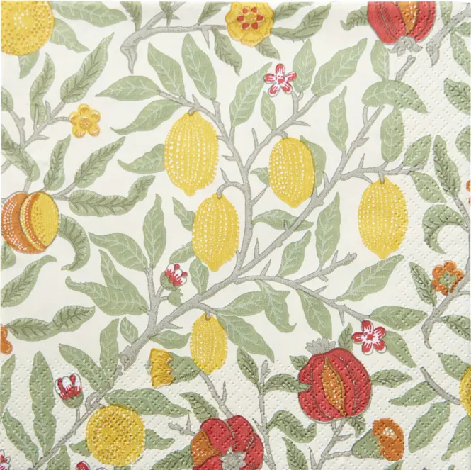 Hovedbilde Servietter Morris Fruit Yellow kaffe