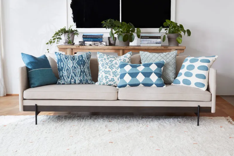 Chhatwal & Jonsson Ikat Madras Palace Blue/Heaven Blue putetrekk