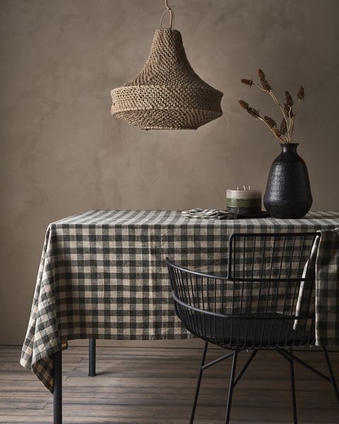 Duk Ingrid Rutete gr&oslash;nn/natur