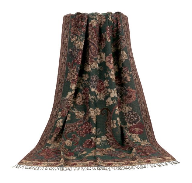Chamois Pledd Roses Green